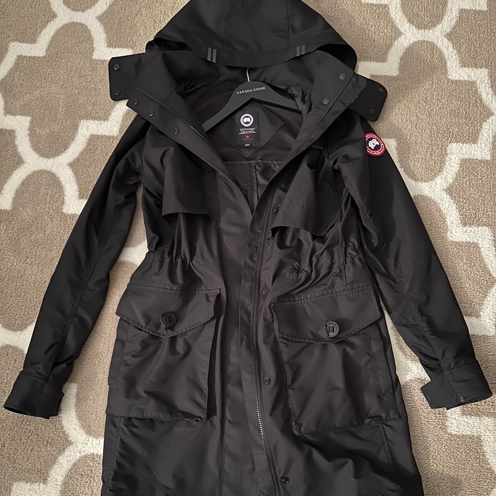 Womens Canada Goose Cavalry Trench Jacket - Black xs